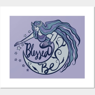 Blessed Be Moon Goddess Posters and Art